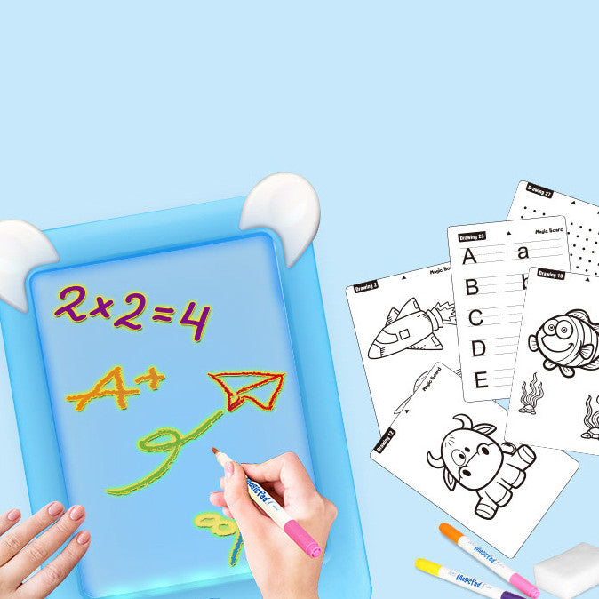 Glow Drawing Pad for Kids – Reusable Light Art Board Toy