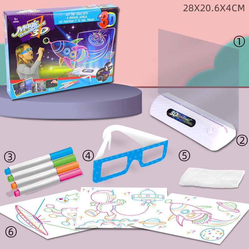 LED Magic Drawing Board for Kids – 3D Glow Art Creative Tablet