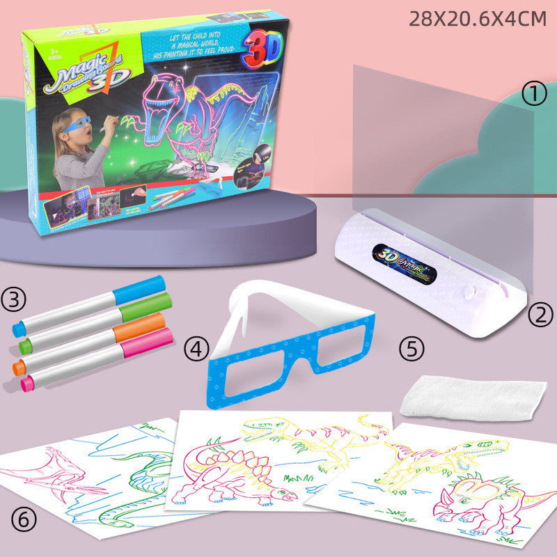 LED Magic Drawing Board for Kids – 3D Glow Art Creative Tablet