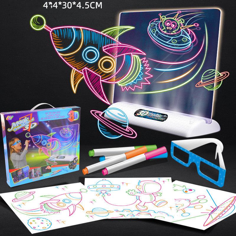 LED Magic Drawing Board for Kids – 3D Glow Art Creative Tablet