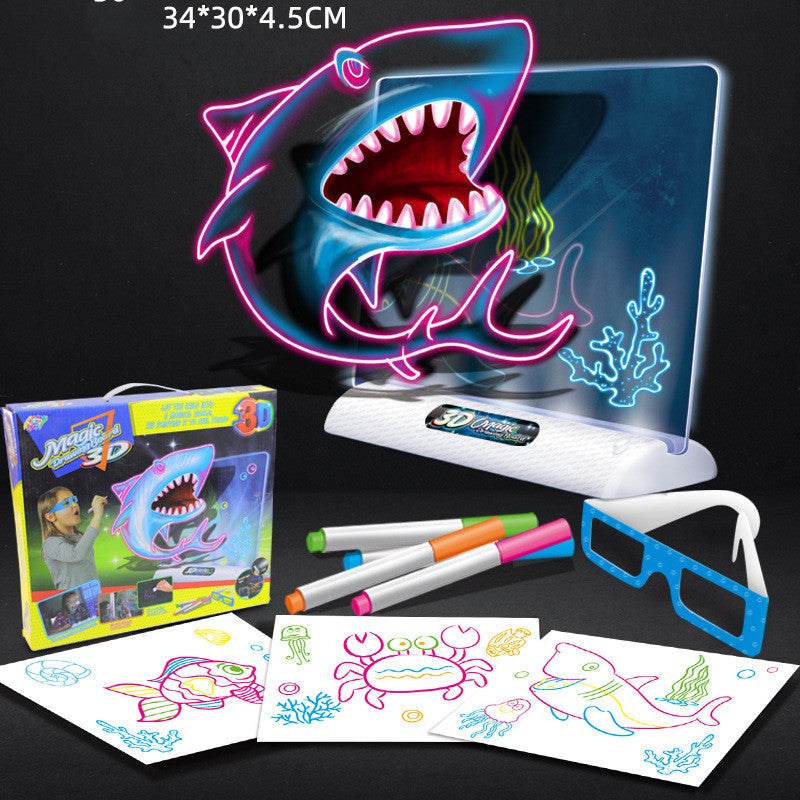 LED Magic Drawing Board for Kids – 3D Glow Art Creative Tablet