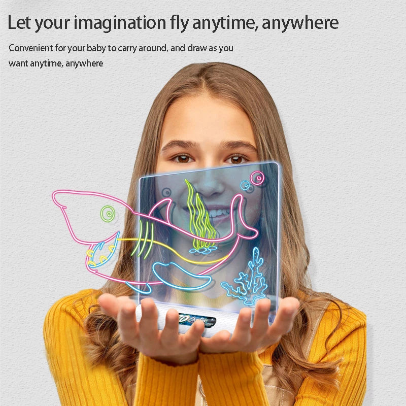 LED Magic Drawing Board for Kids – 3D Glow Art Creative Tablet
