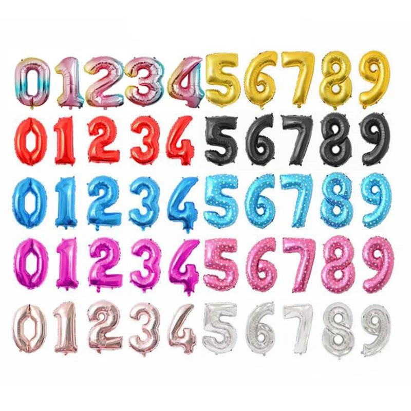 Number Birthday Balloon – Large Foil Number Balloon (16" / 32")
