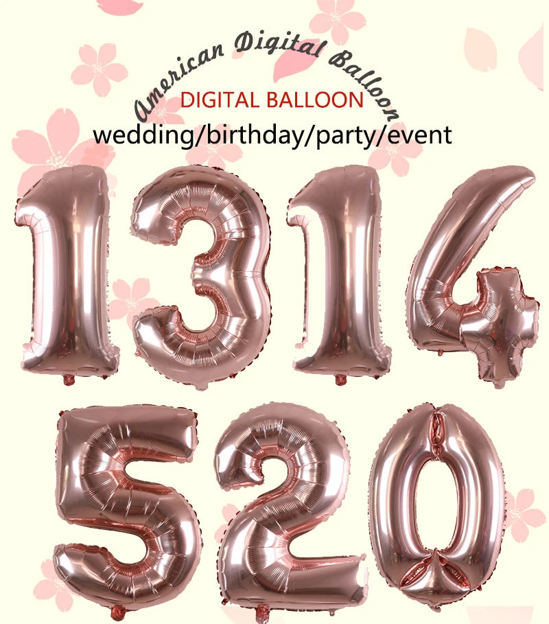 Number Birthday Balloon – Large Foil Number Balloon (16" / 32")