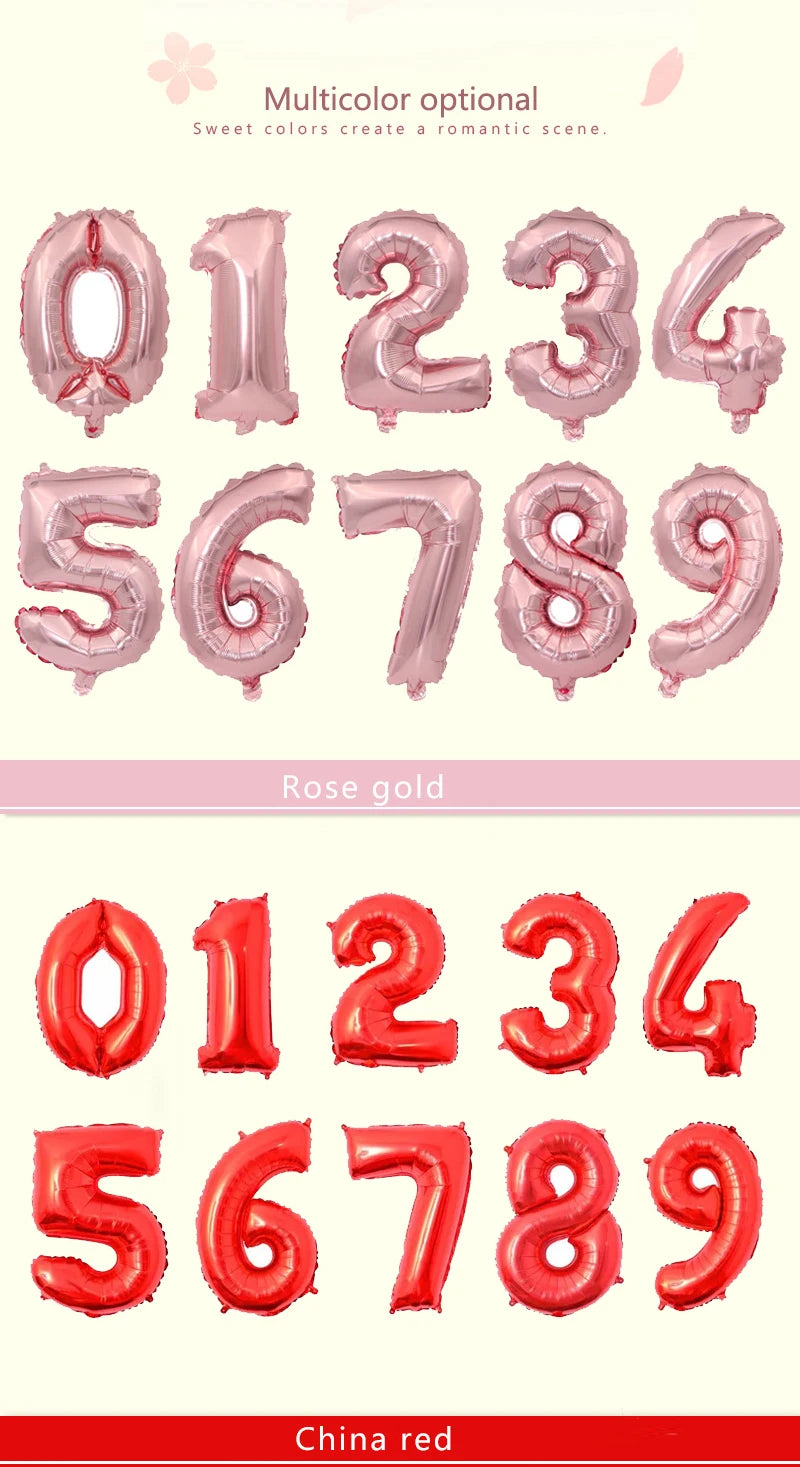 Number Birthday Balloon – Large Foil Number Balloon (16" / 32")