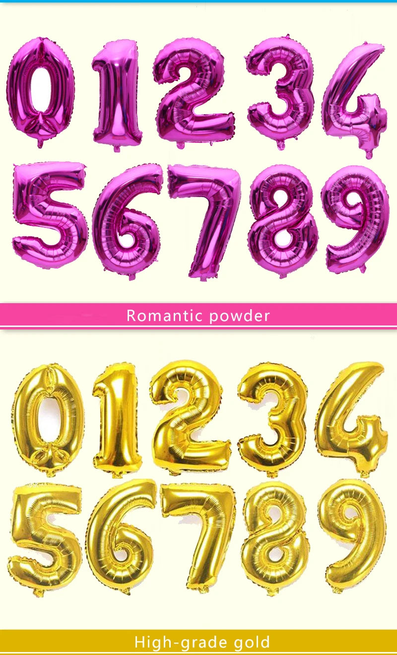 Number Birthday Balloon – Large Foil Number Balloon (16" / 32")