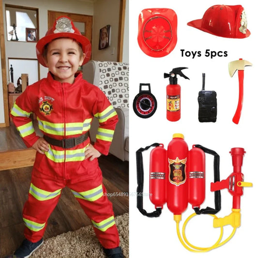 Children’s Firefighter Costume Set – Kids Fancy Dress Fireman Outfit