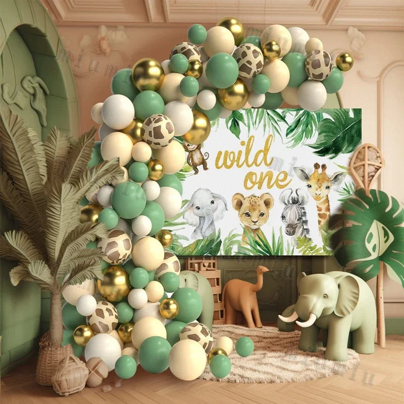 Jungle Safari Balloon Arch Kit – Animal Birthday Party Decoration Garland