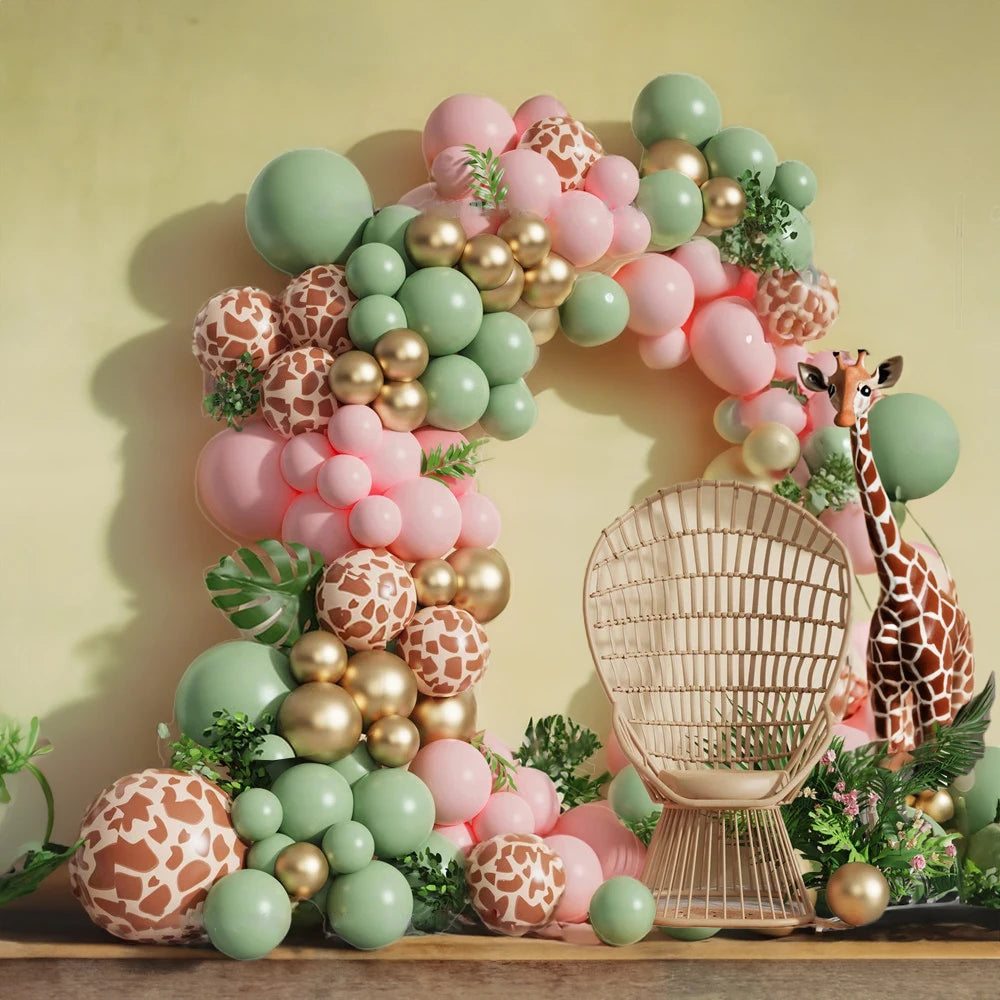 Jungle Safari Balloon Arch Kit – Animal Birthday Party Decoration Garland