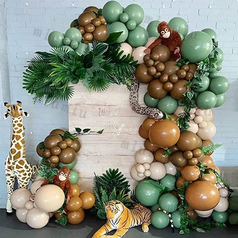 Jungle Safari Balloon Arch Kit – Animal Birthday Party Decoration Garland