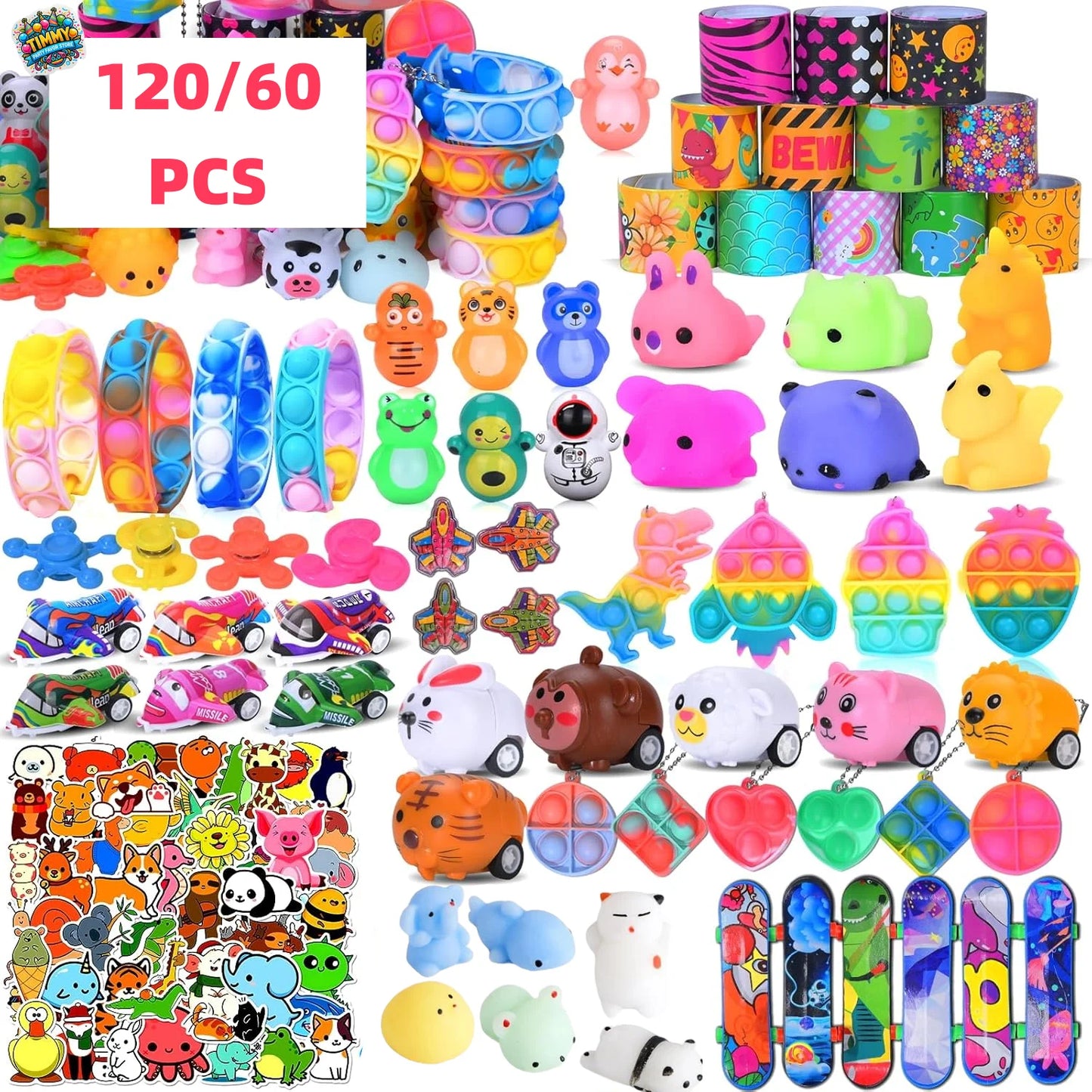 Party Bag Toy Bundle – 60 / 120 Pcs Kids Party Favor Set