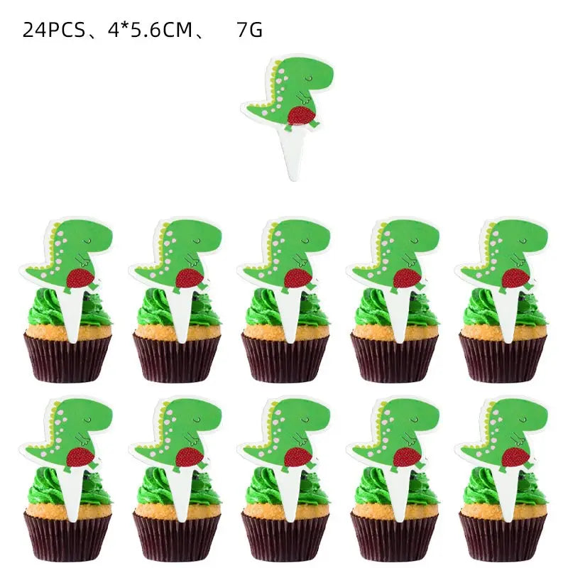 Dinosaur Birthday Party Decoration Set – Plates, Cups, Balloons & Banner Kit (61pcs)