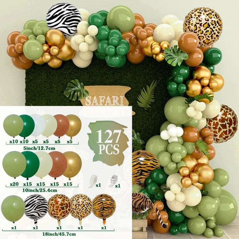 Jungle Safari Balloon Arch Kit – Animal Birthday Party Decoration Garland