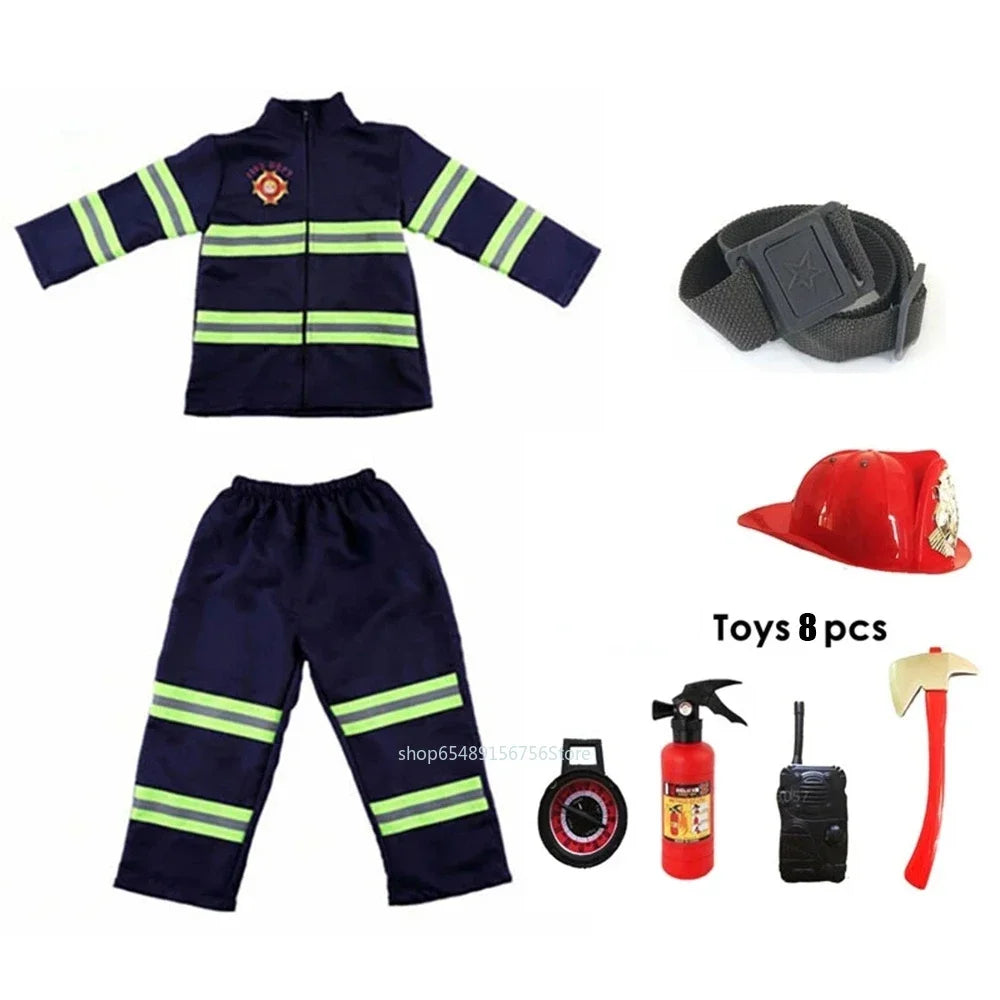 Children’s Firefighter Costume Set – Kids Fancy Dress Fireman Outfit