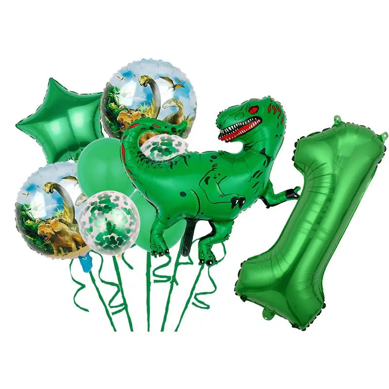 Dinosaur Birthday Party Decoration Set – Plates, Cups, Balloons & Banner Kit (61pcs)