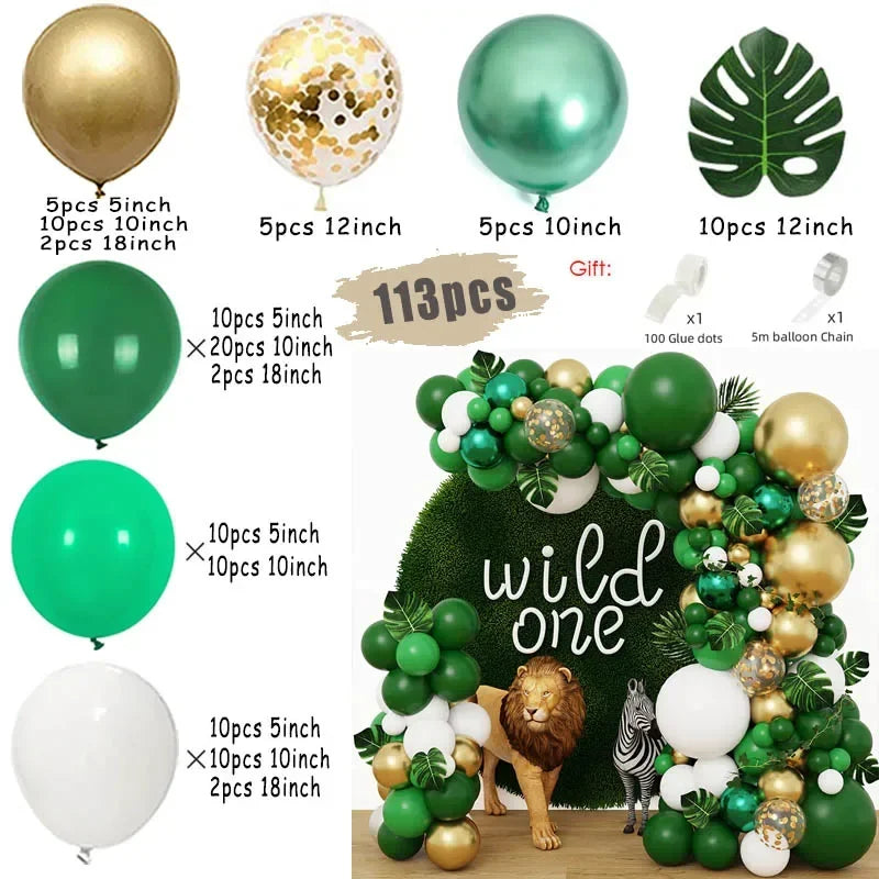 Jungle Safari Balloon Arch Kit – Animal Birthday Party Decoration Garland