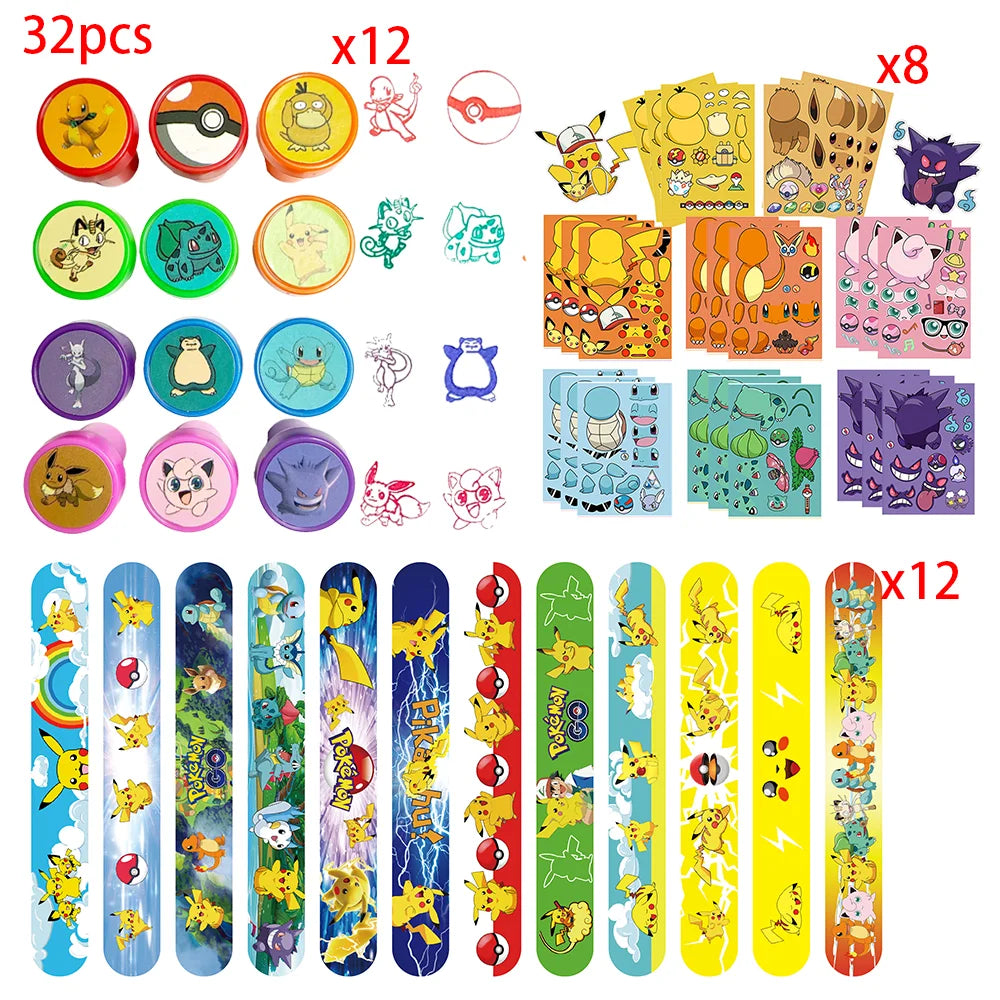 Kids Cartoon Party Favor Bundle – Stamps, Stickers & Balloons