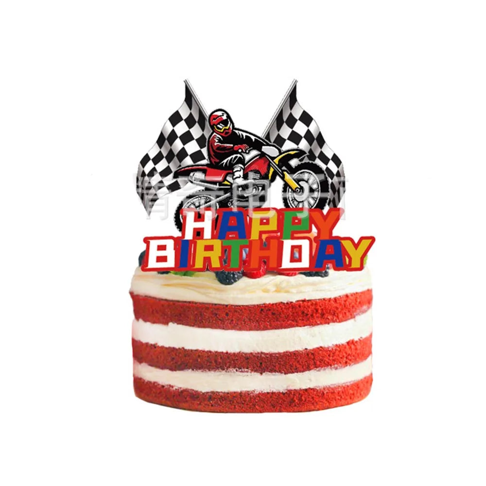Dirt Bike Birthday Party Decoration Set – Banner, Plates, Cups & Balloons