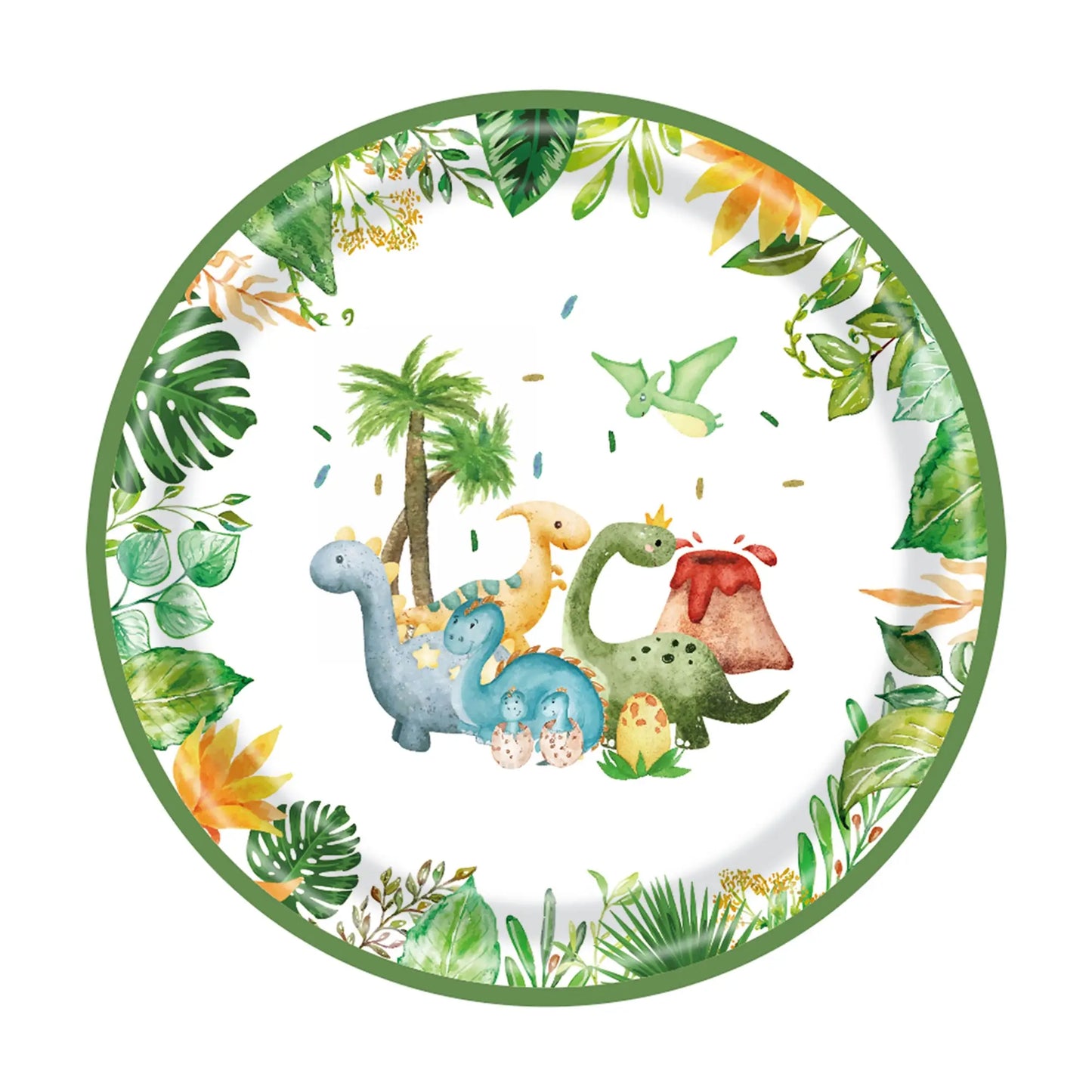 Dinosaur Birthday Party Decoration Set – Plates, Cups, Balloons & Banner Kit (61pcs)