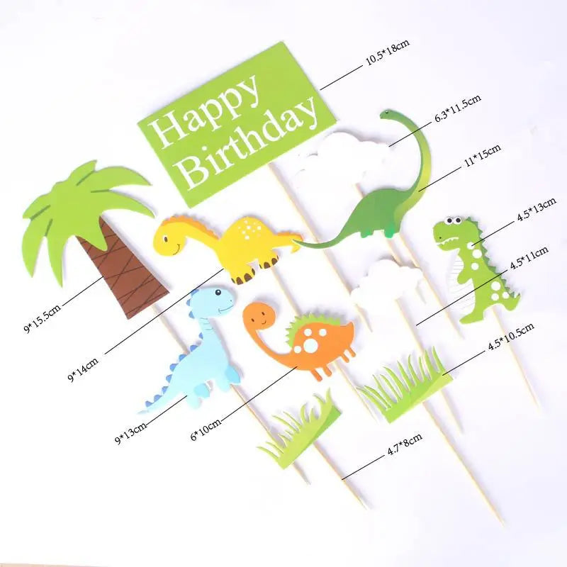 Dinosaur Birthday Party Decoration Set – Plates, Cups, Balloons & Banner Kit (61pcs)