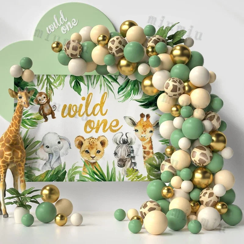 Jungle Safari Balloon Arch Kit – Animal Birthday Party Decoration Garland