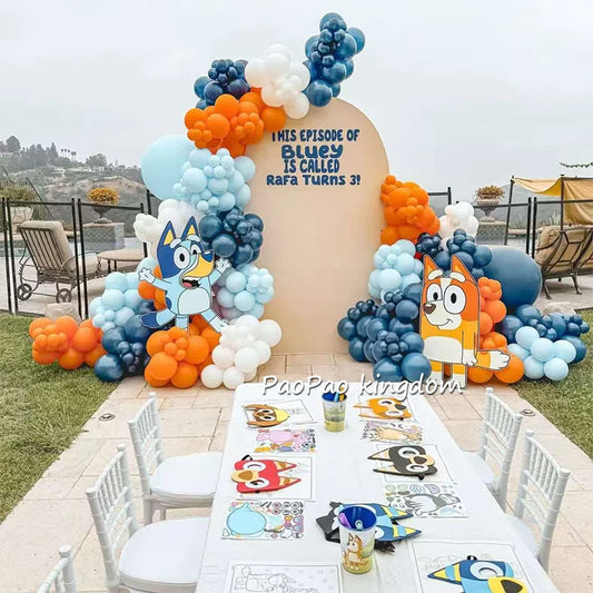 Blue Cartoon Dog Balloon Arch Kit – Kids Birthday Party Decoration Set