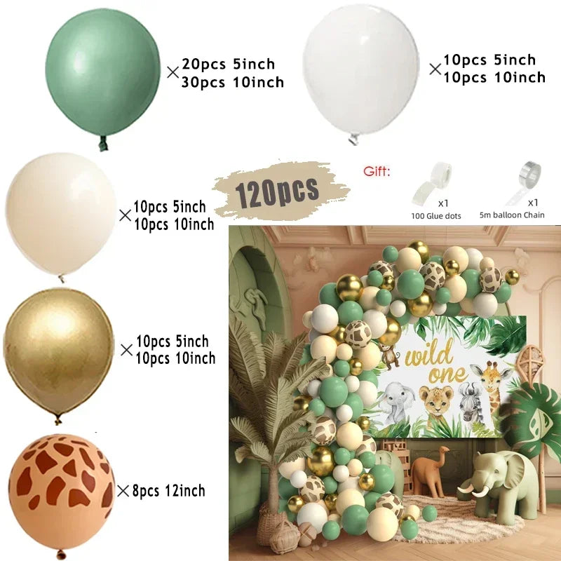 Jungle Safari Balloon Arch Kit – Animal Birthday Party Decoration Garland