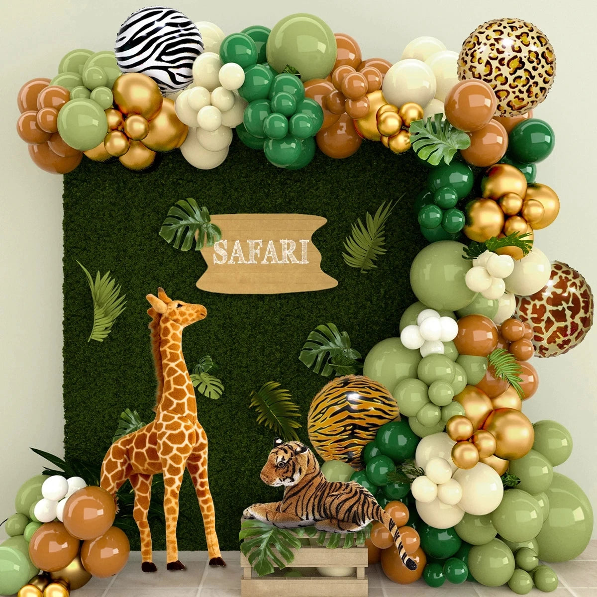 Jungle Safari Balloon Arch Kit – Animal Birthday Party Decoration Garland