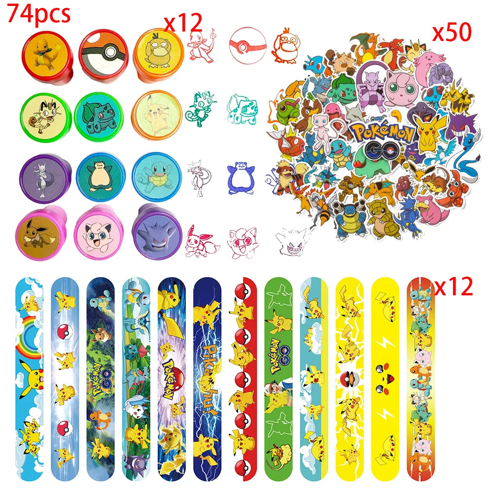 Kids Cartoon Party Favor Bundle – Stamps, Stickers & Balloons