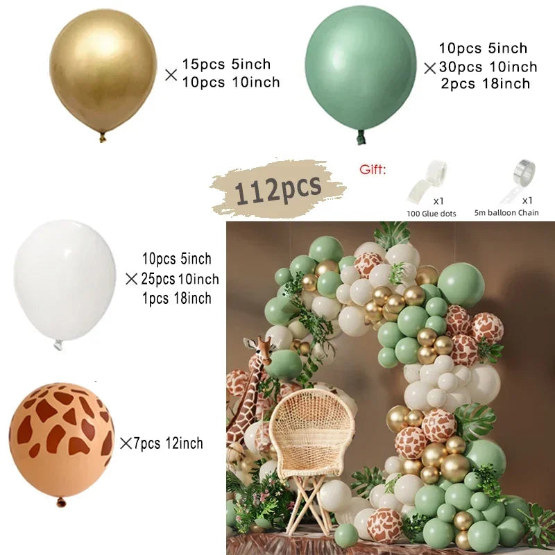 Jungle Safari Balloon Arch Kit – Animal Birthday Party Decoration Garland