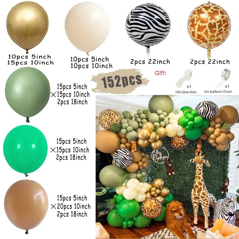 Jungle Safari Balloon Arch Kit – Animal Birthday Party Decoration Garland