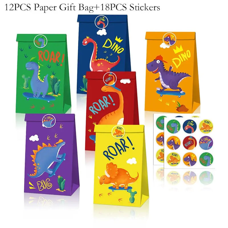 Dinosaur Birthday Party Decoration Set – Plates, Cups, Balloons & Banner Kit (61pcs)