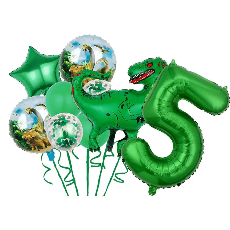 Dinosaur Birthday Party Decoration Set – Plates, Cups, Balloons & Banner Kit (61pcs)
