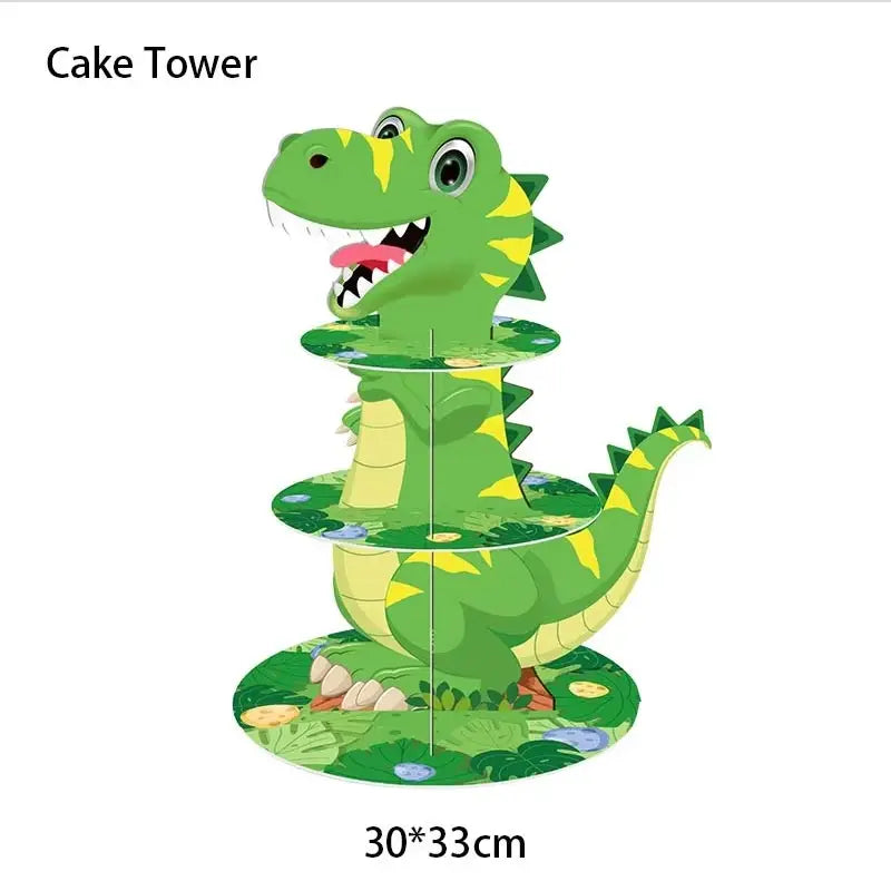 Dinosaur Birthday Party Decoration Set – Plates, Cups, Balloons & Banner Kit (61pcs)