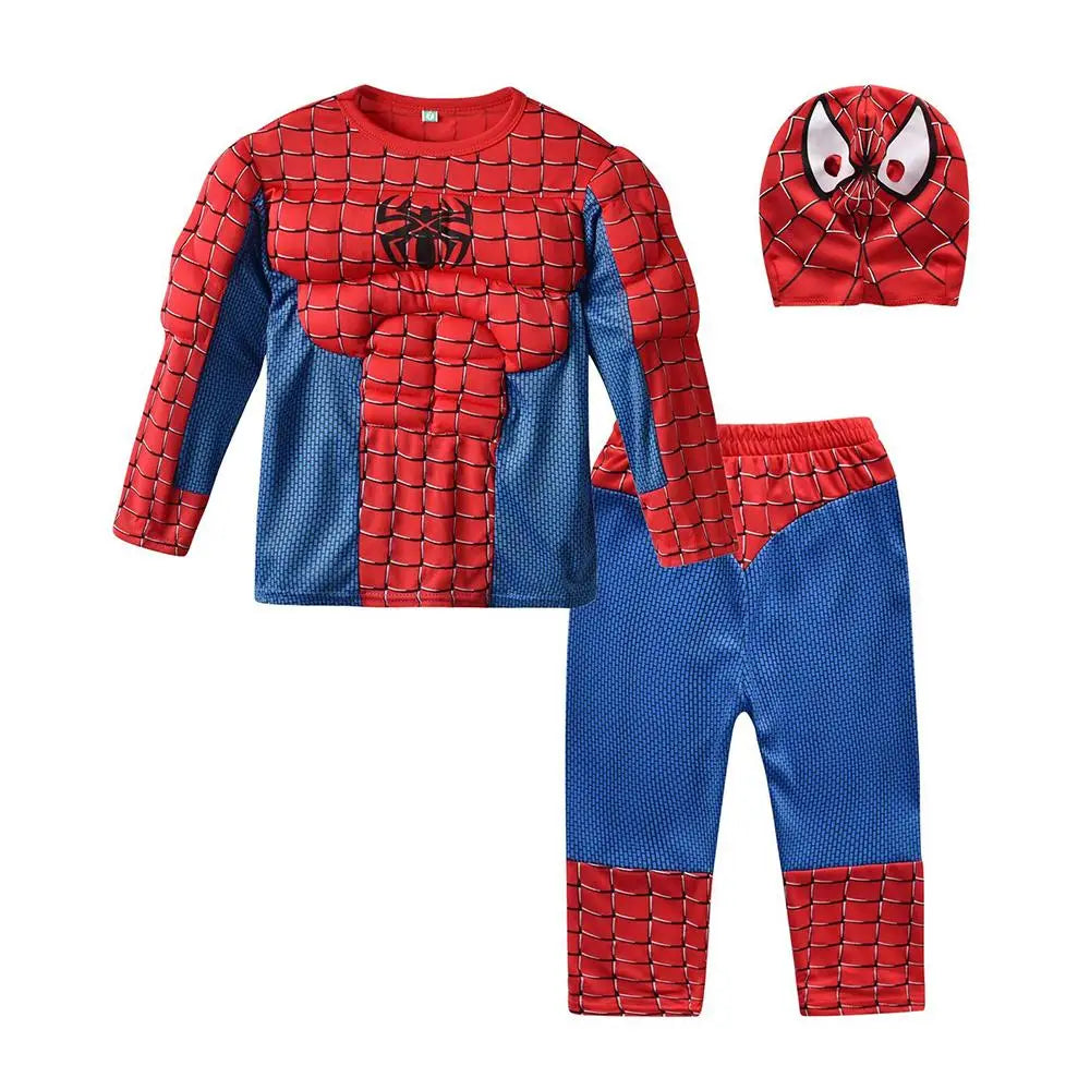 Kids Spider Superhero Costume – Muscle Suit Dress Up Set