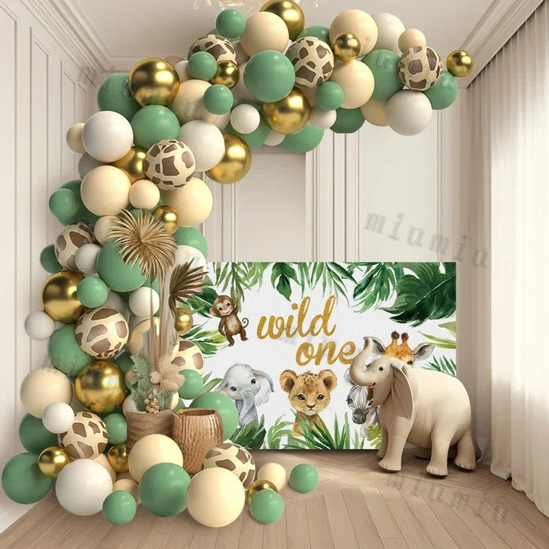 Jungle Safari Balloon Arch Kit – Animal Birthday Party Decoration Garland