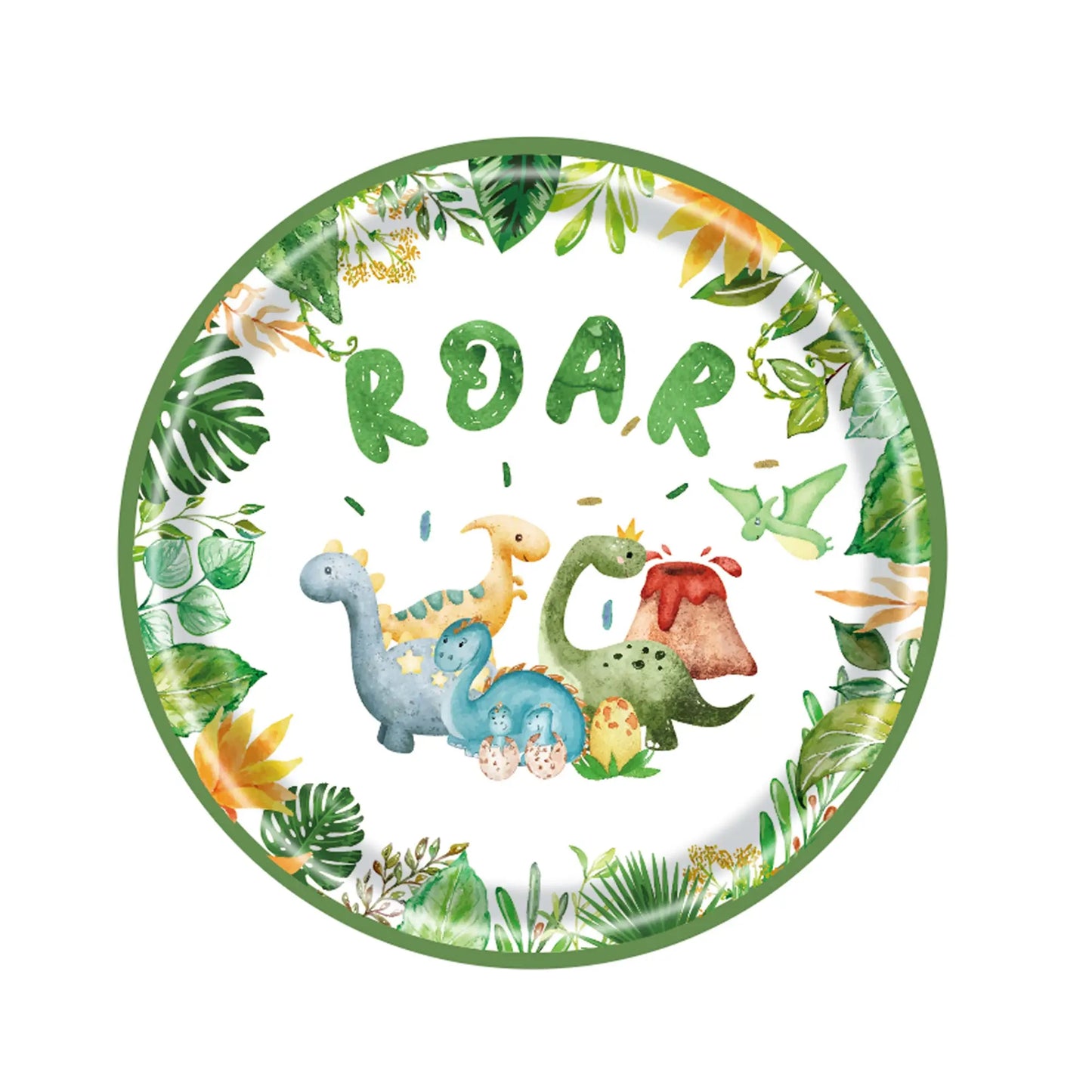 Dinosaur Birthday Party Decoration Set – Plates, Cups, Balloons & Banner Kit (61pcs)