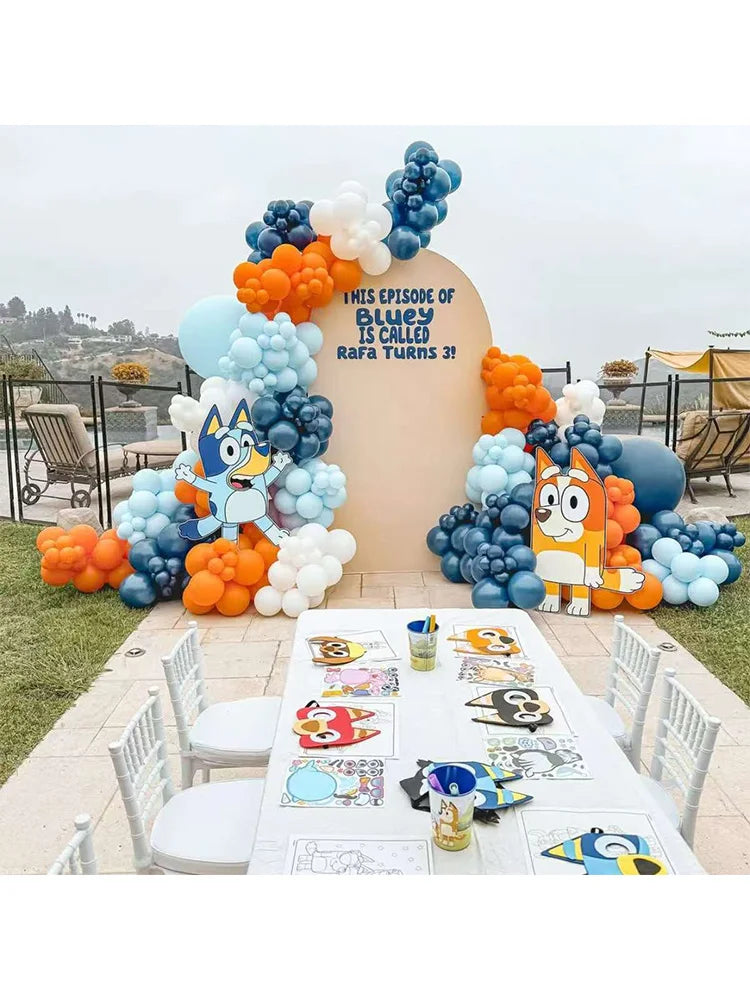 Blue Cartoon Dog Balloon Arch Kit – Kids Birthday Party Decoration Set