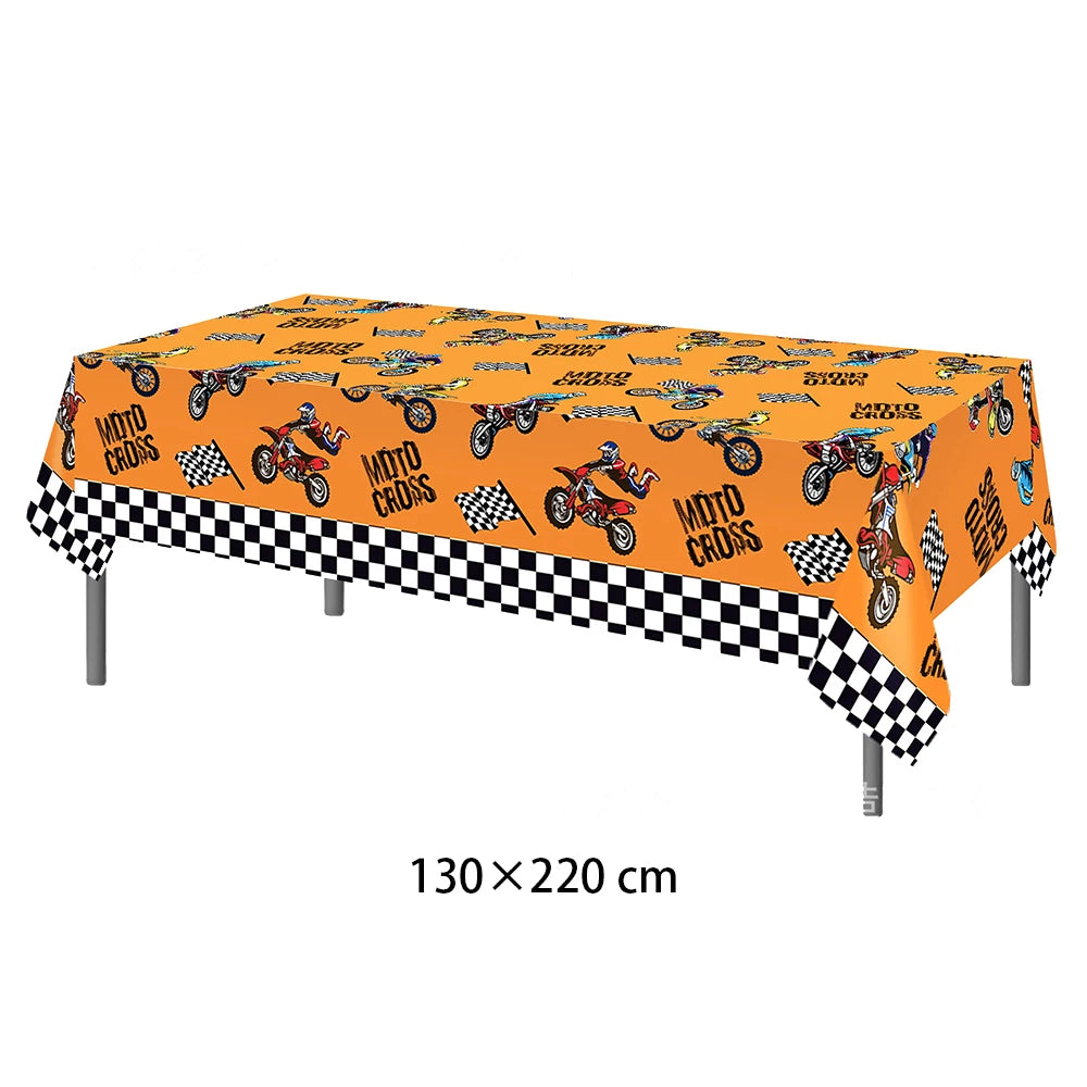 Dirt Bike Birthday Party Decoration Set – Banner, Plates, Cups & Balloons