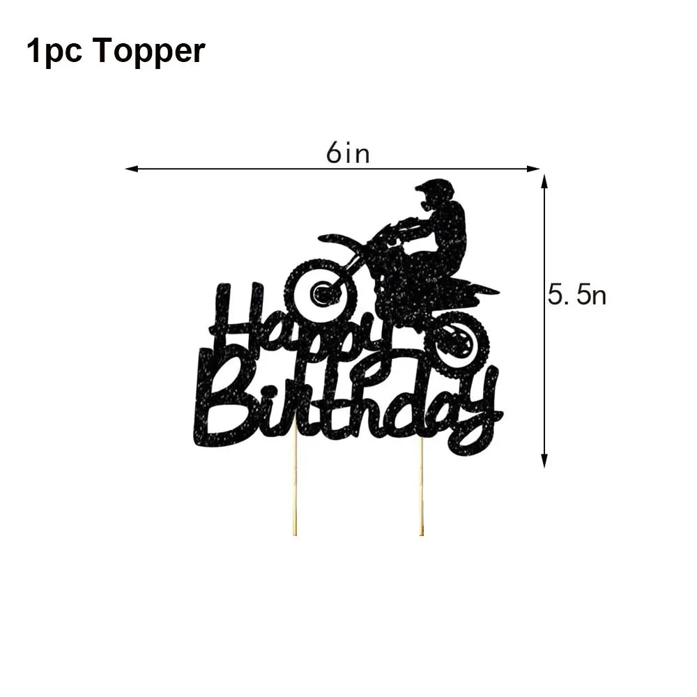 Dirt Bike Birthday Party Decoration Set – Banner, Plates, Cups & Balloons