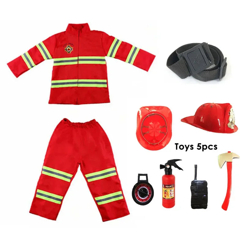 Children’s Firefighter Costume Set – Kids Fancy Dress Fireman Outfit