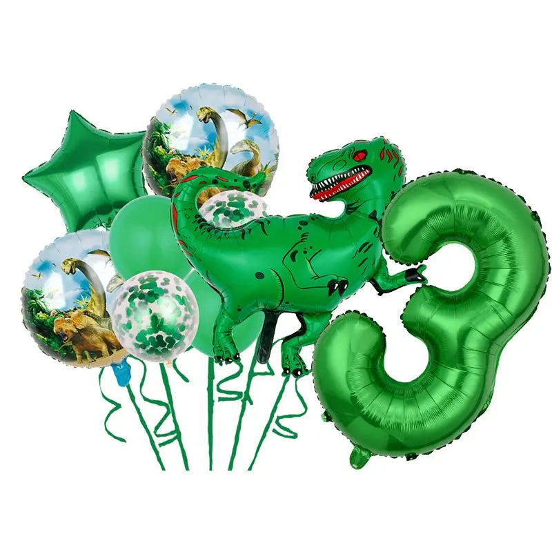 Dinosaur Birthday Party Decoration Set – Plates, Cups, Balloons & Banner Kit (61pcs)