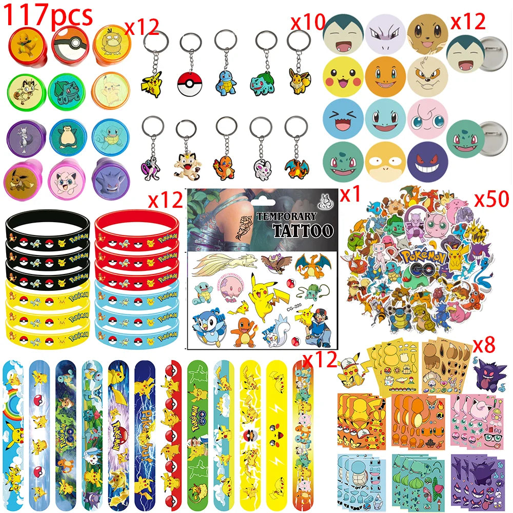 Kids Cartoon Party Favor Bundle – Stamps, Stickers & Balloons