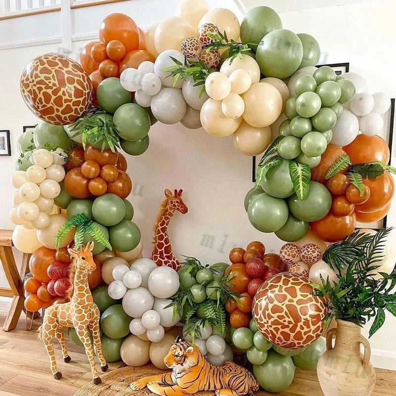 Jungle Safari Balloon Arch Kit – Animal Birthday Party Decoration Garland