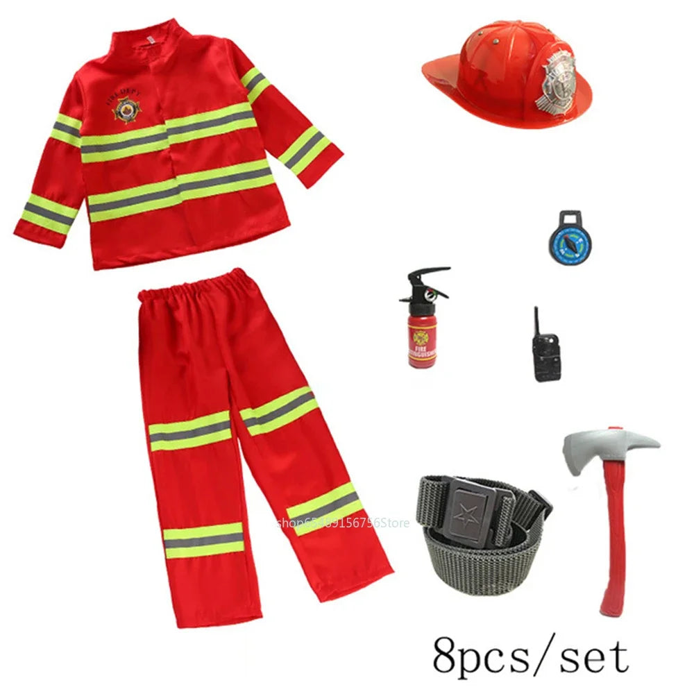 Children’s Firefighter Costume Set – Kids Fancy Dress Fireman Outfit