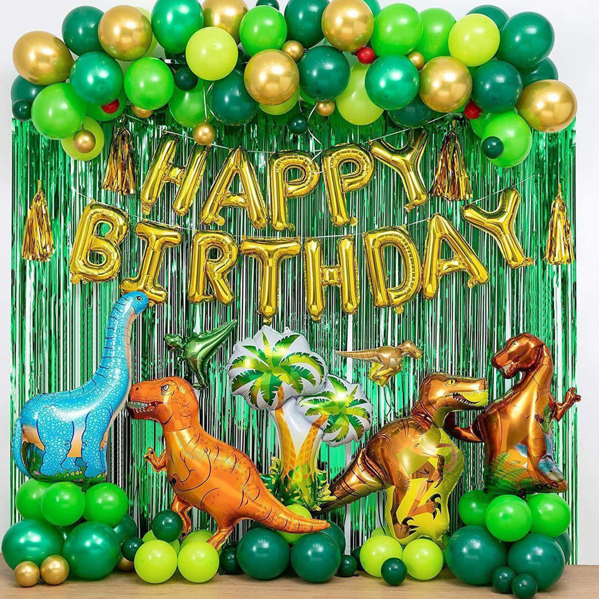 Dinosaur Birthday Party Decoration Kit – Balloon & Banner Set (113pcs)